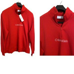 Calvin Klein Chili Pepper Men’s Relaxed French Terry Sweatshirt Top Logo Sz XXL